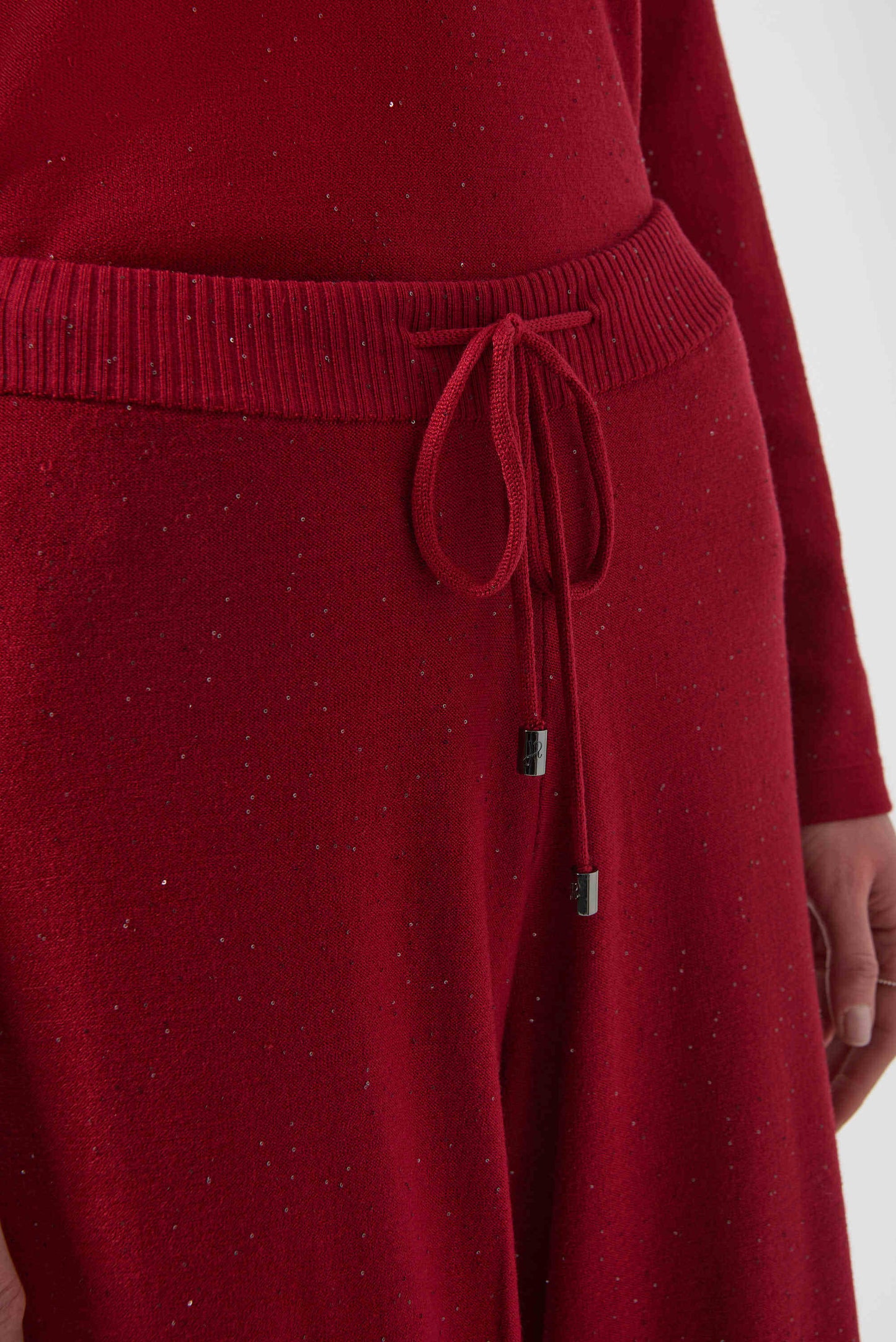 Sparkle Sweater Knit Culotte Pant. Style JR244922