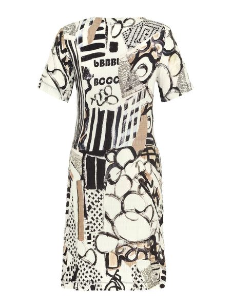 "Decoding" Artist Print Short Sleeve Dress. Style DOLC24734