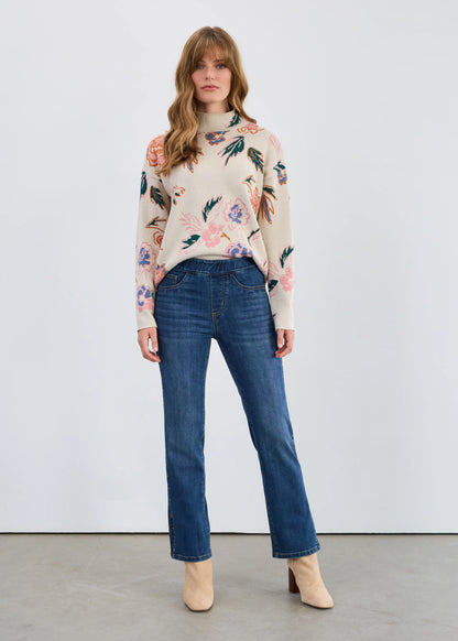 Pull-On Straight Leg Studded Ankle Jean. Style FD2477669
