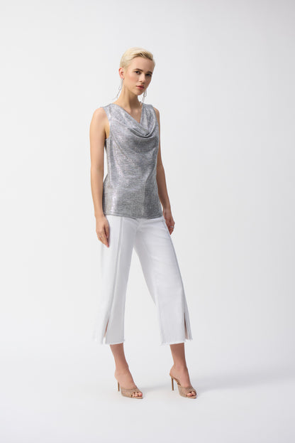 Foiled Melange Knit Sleeveless Top. Style JR251081