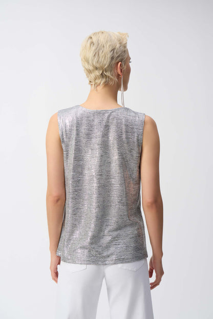 Foiled Melange Knit Sleeveless Top. Style JR251081