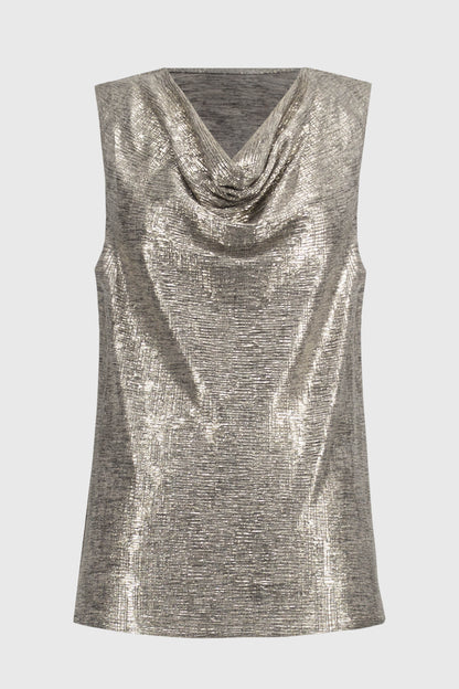 Foiled Melange Knit Sleeveless Top. Style JR251081