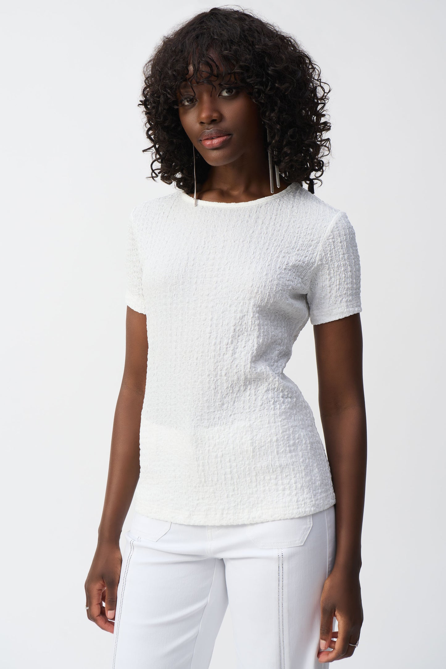 Puckered Knit Fitted Top. Style JR251167