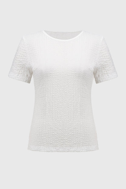 Puckered Knit Fitted Top. Style JR251167