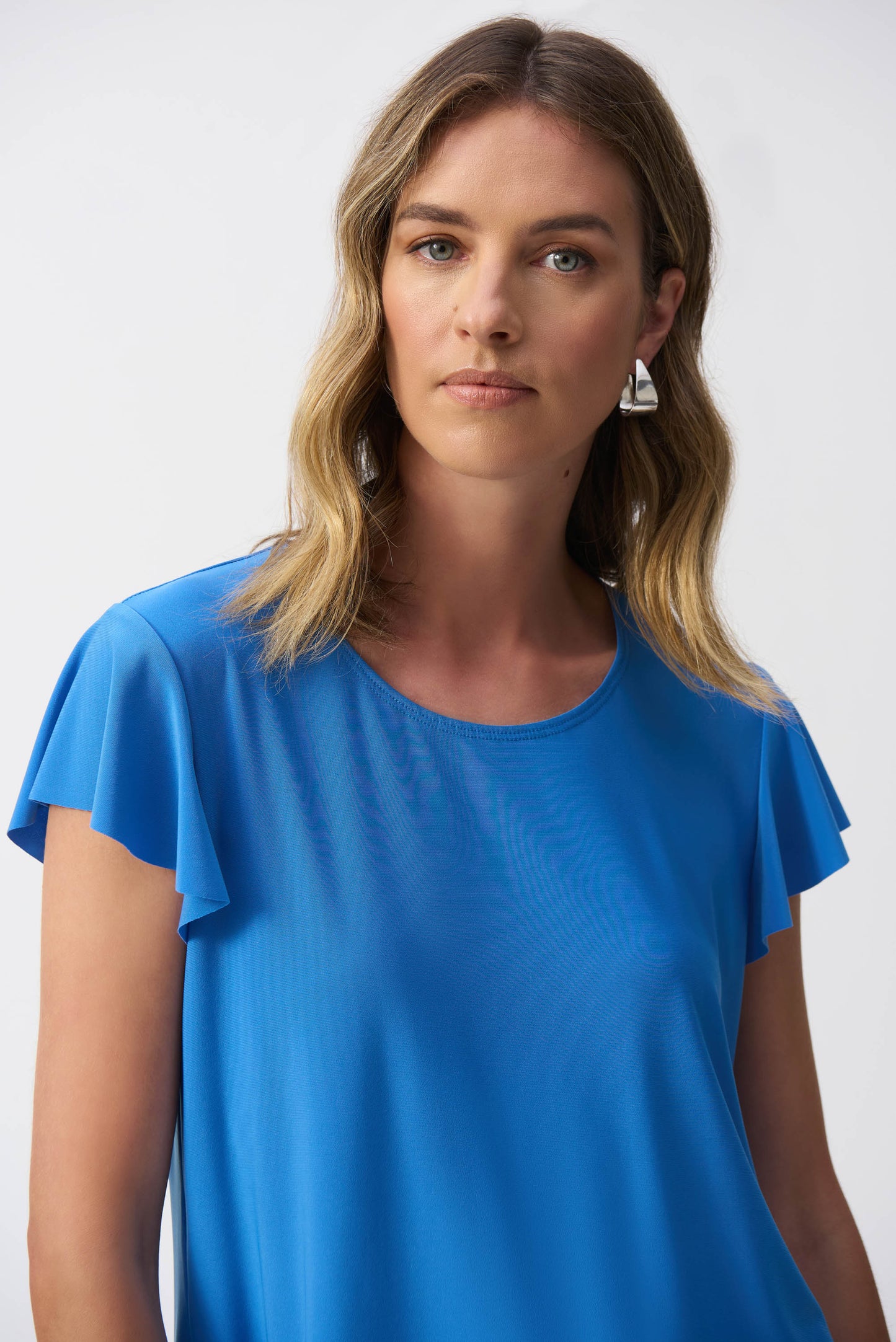 Silky Knit Flutter Sleeve T-Shirt. Style JR251169