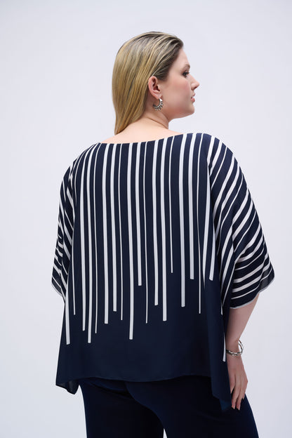 Georgette Abstract Print Poncho Top. Style JR251180