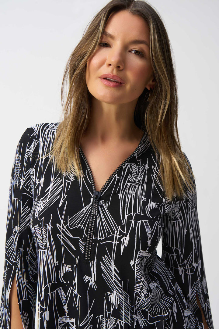 Silky Knit Printed Fit And Flare Tunic