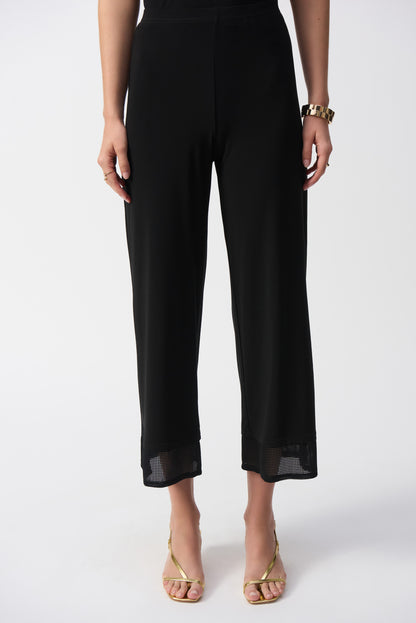 Silky Knit Pants with Mesh Hem Detail. Style JR251187