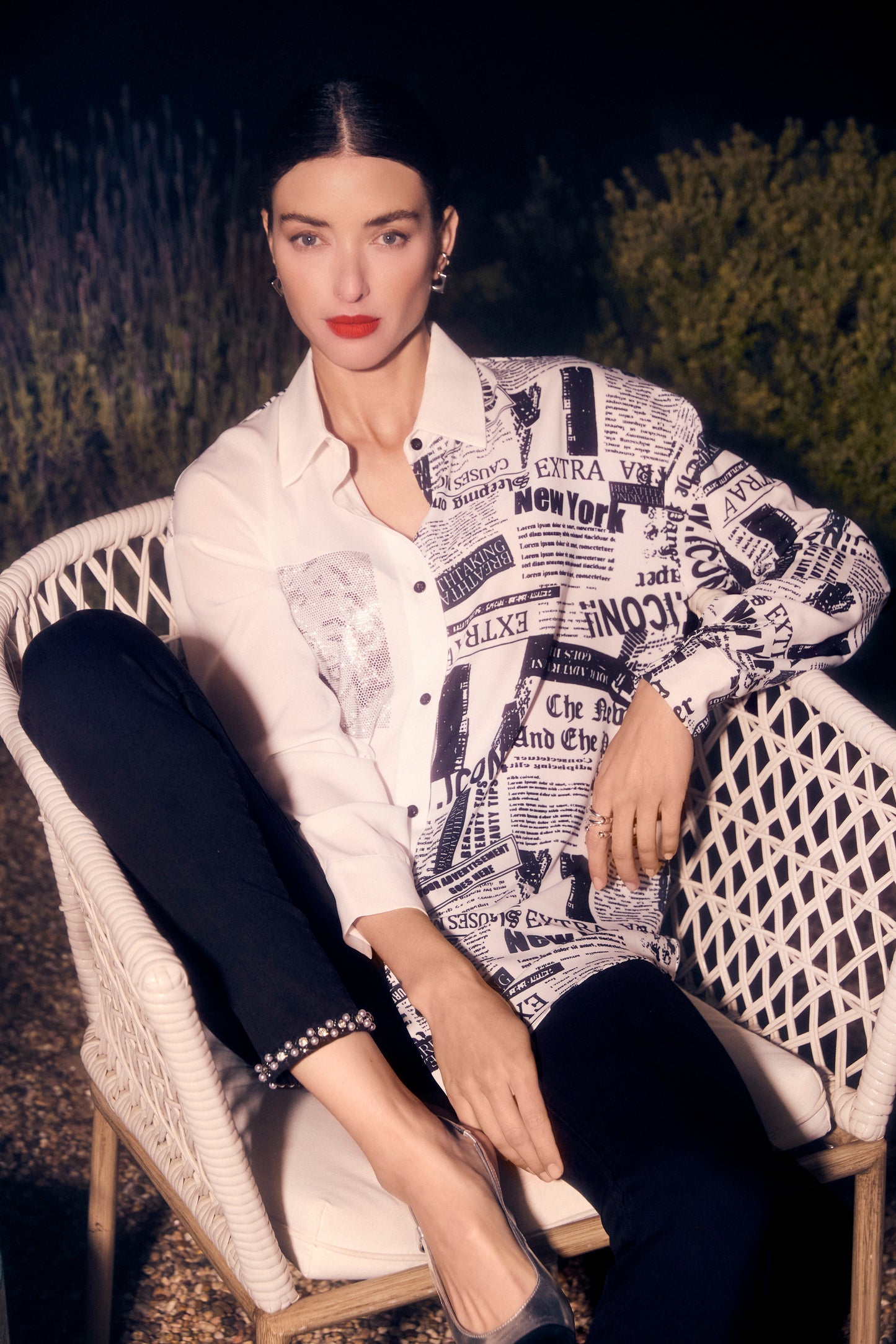 Buttoned Graphic Marilyn Monroe Print Shirt. Style FL251529