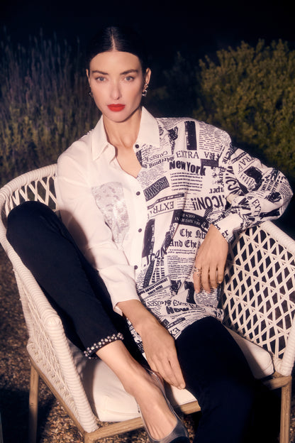 Buttoned Graphic Marilyn Monroe Print Shirt. Style FL251529