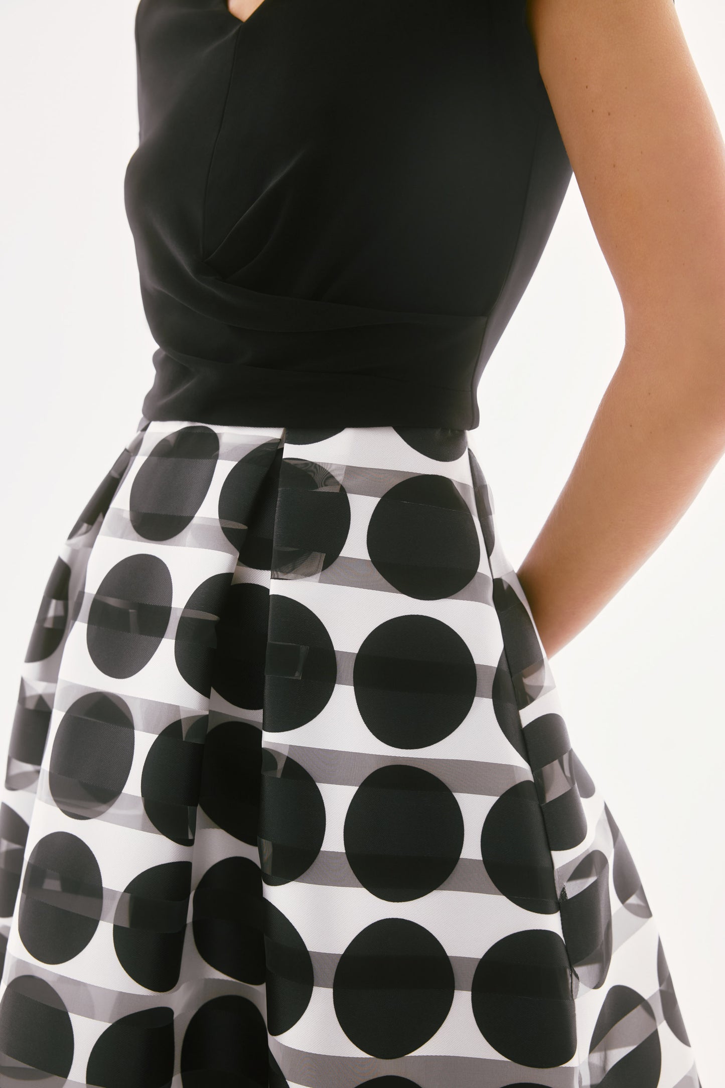 Silky Knit & Novelty Dot Full Skirt Dress. Style JR251754