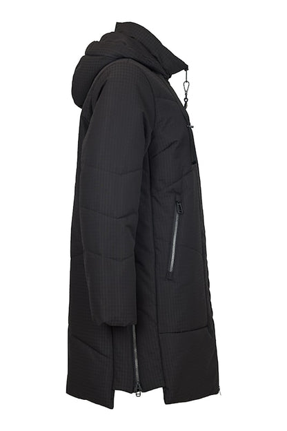 Long Length Zip Front Removable Hood Jacket. Style FR311