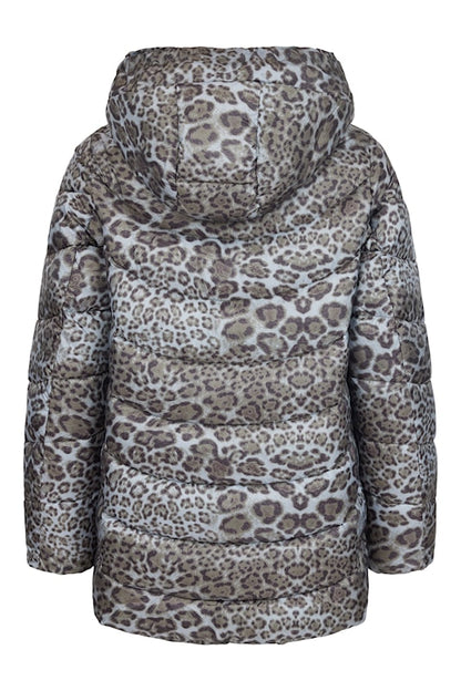 Printed Puffer Hooded Jacket. Style FR320