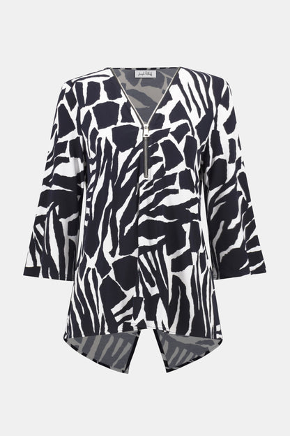 Silky Knit 1/4 Rhinestone Zip Top. Style JR252157