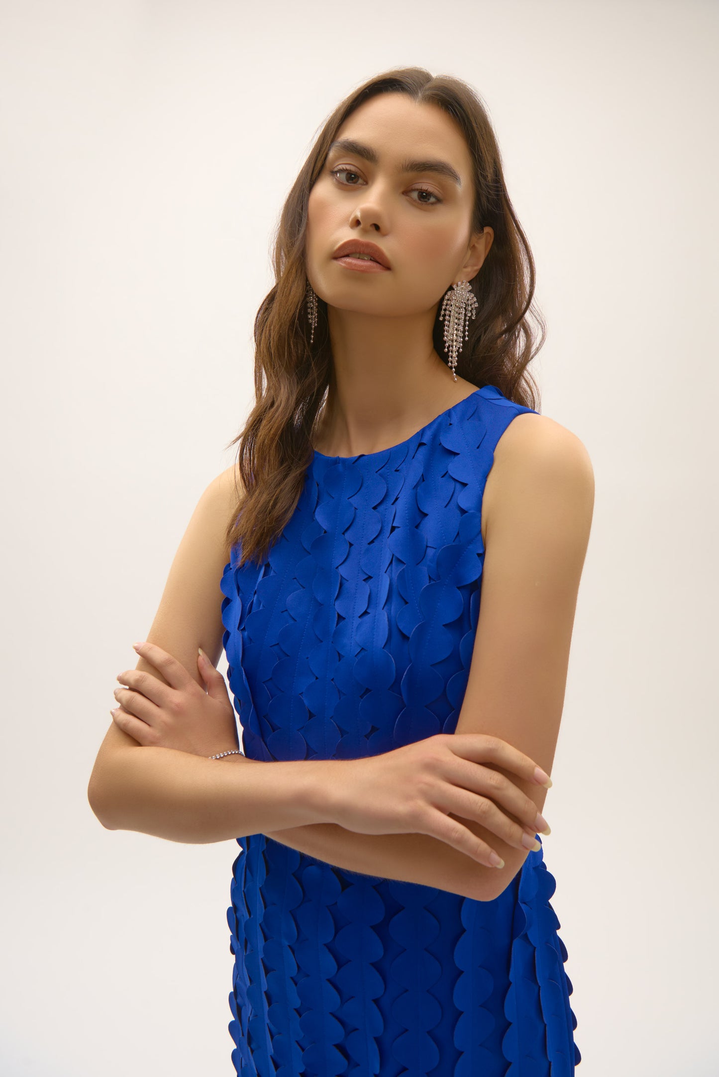 Circle Fringe Scuba Knit Sheath Dress. Style JR252712