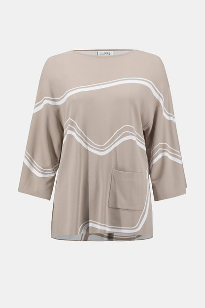 Abstract Jacquard Sweater Knit Pullover. Style JR252932