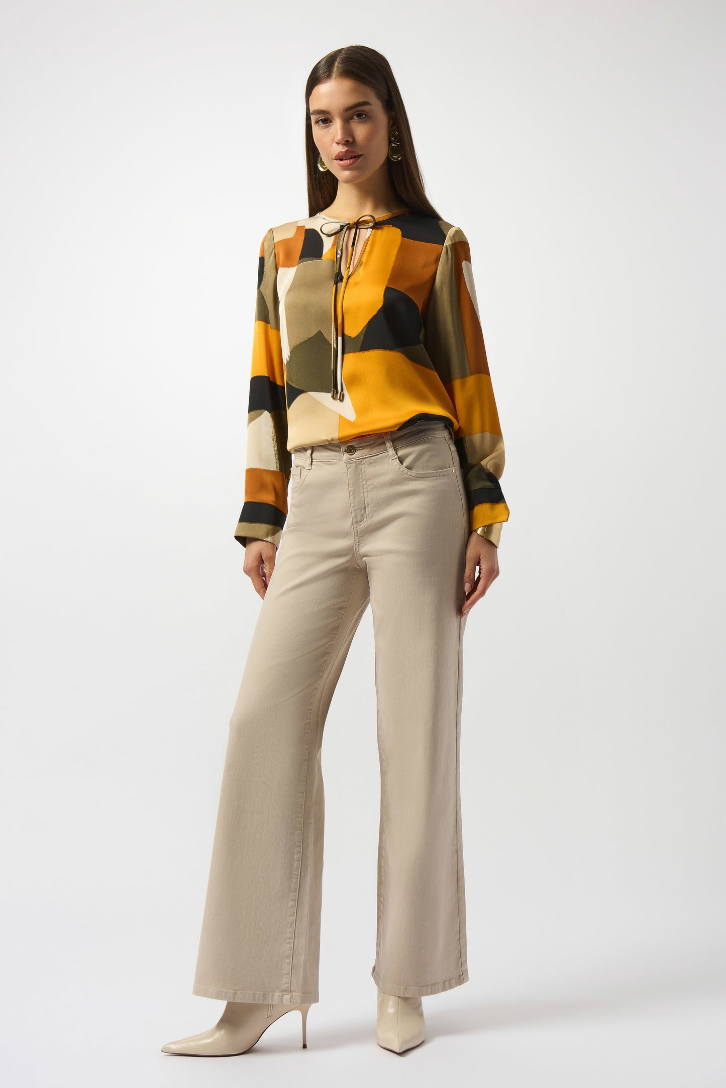 Recycled Satin Abstract Print Straight Tunic. Style JR253011