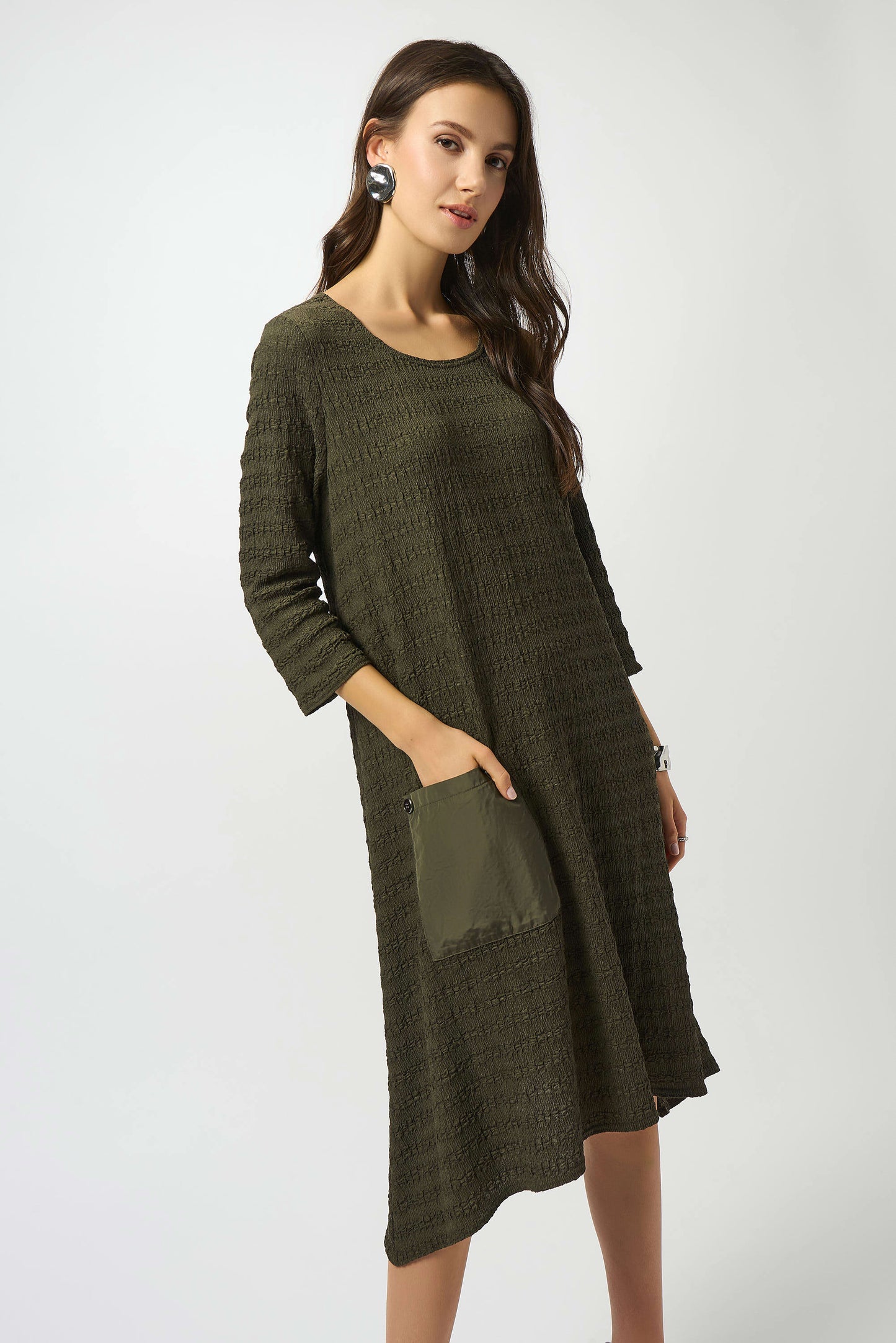 Textured Knit A-Line Dress. Style JR253023