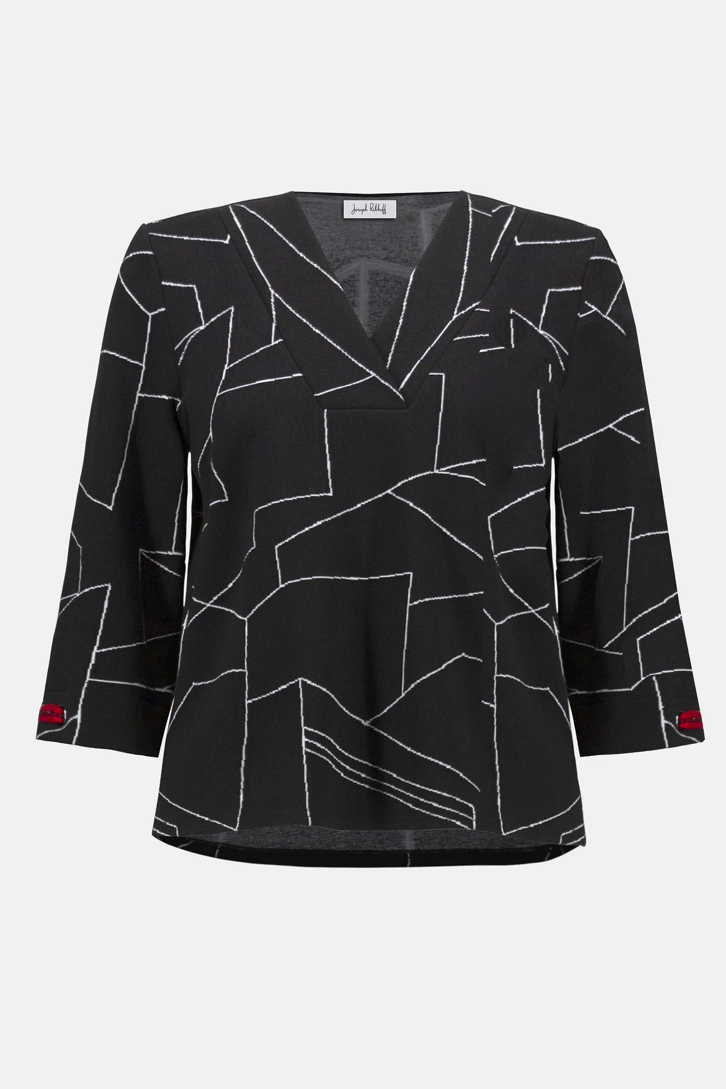 Jacquard Knit Abstract Print Boxy Top. Style JR253079