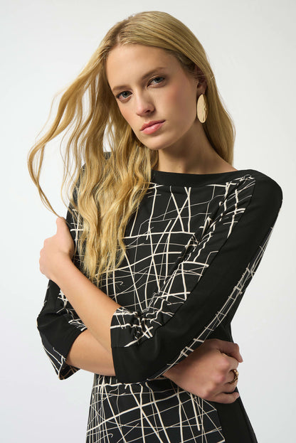 Silky Knit Abstract Print Sheath Dress. Style JR253093