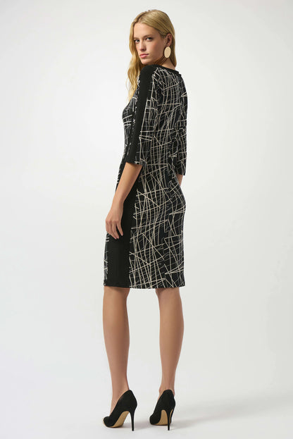 Silky Knit Abstract Print Sheath Dress. Style JR253093