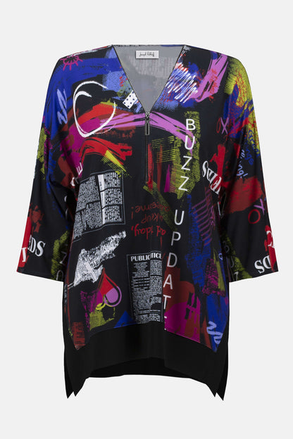 Silky Knit Printed Boxy Tunic. Style JR253113