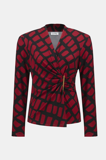 Geo Print Fitted Wrap Top. Style JR253139