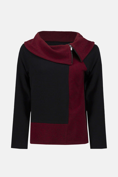 Textured Knit Color-Block Trapeze Top. Style JR253168