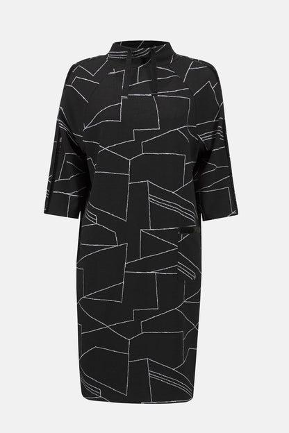 Jacquard Knit Abstract Print Straight Dress. Style JR253197