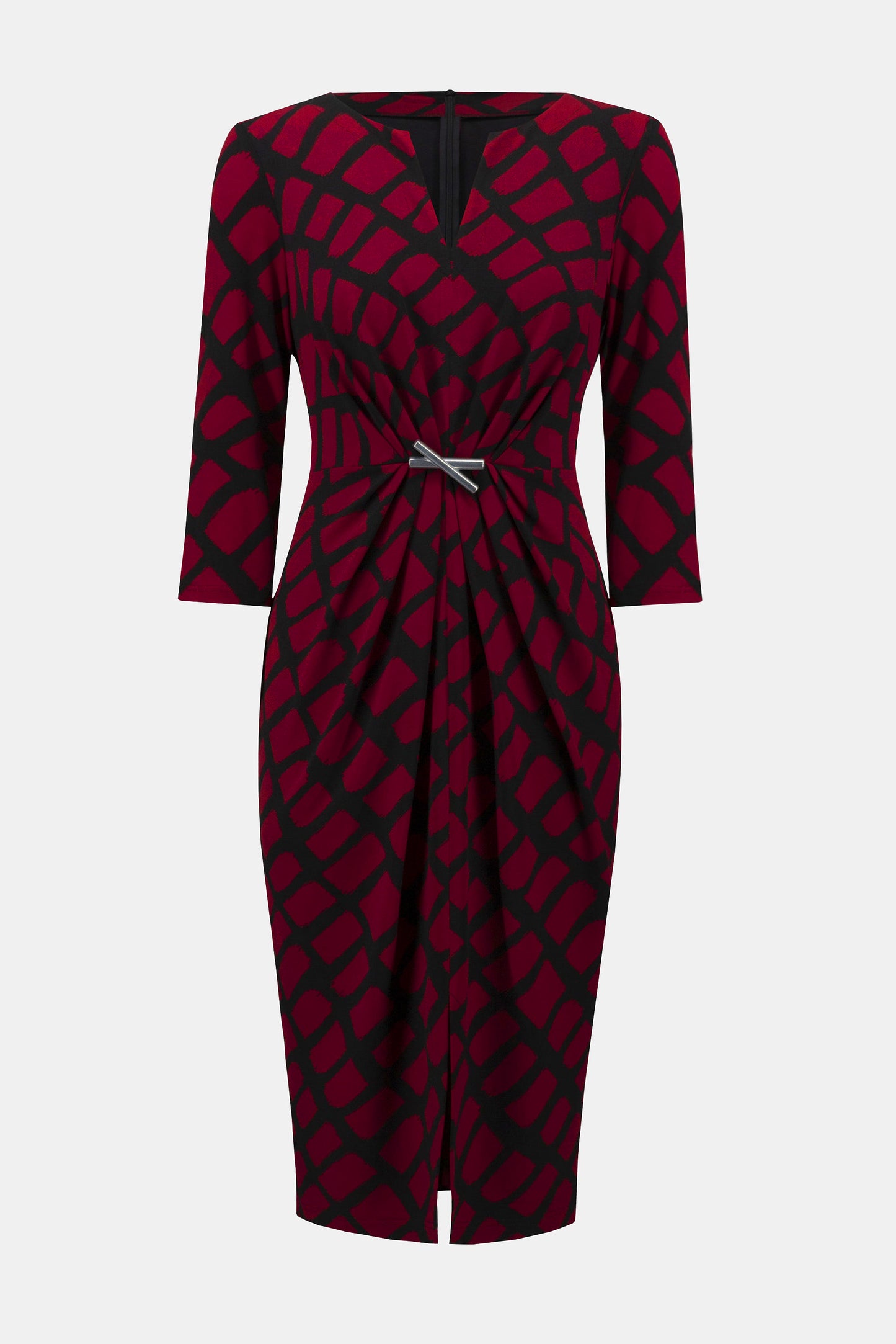 Silky Knit Geometric Print Sheath Dress. Style JR253250