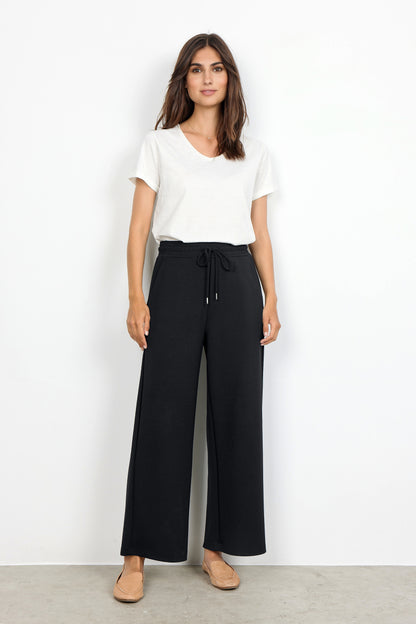 Pull On Elastic Waist Wide Leg Black Pant. Style SOYA4PF25328