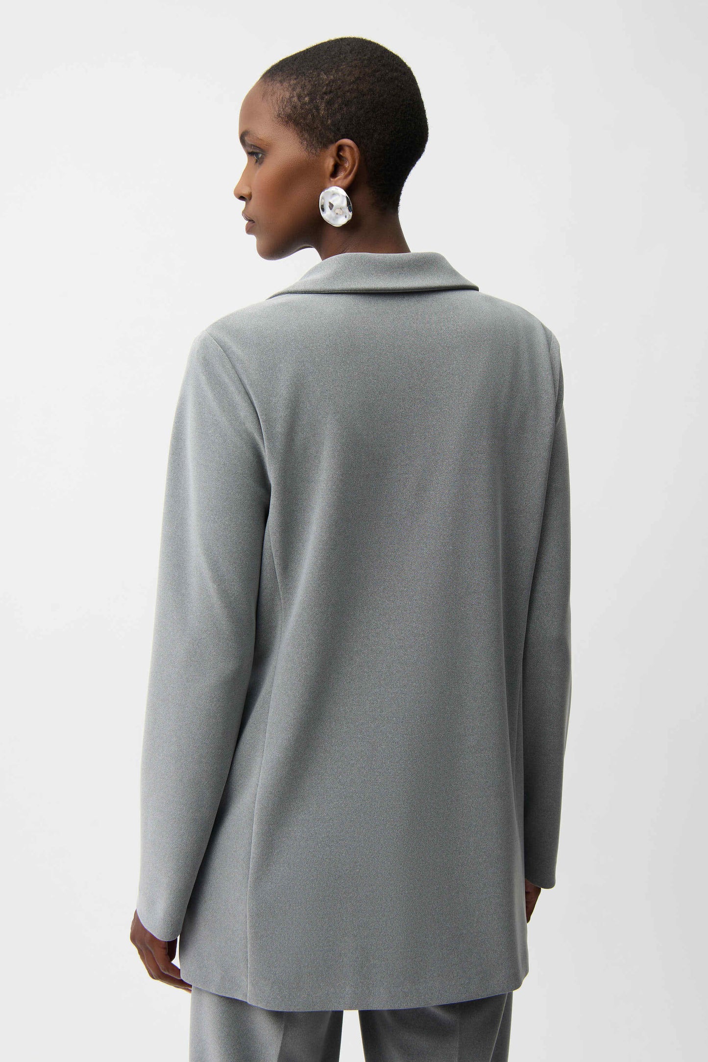 Bonded Mélange Knit Straight Blazer. Style JR253305