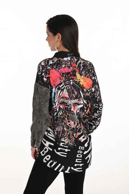 Multi Colour & Multi Print Button-Up Shirt. Style FL253749