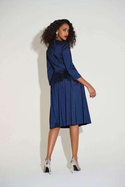 Stretch Taffeta Fit & Flare Wrap Dress. Style JR253777