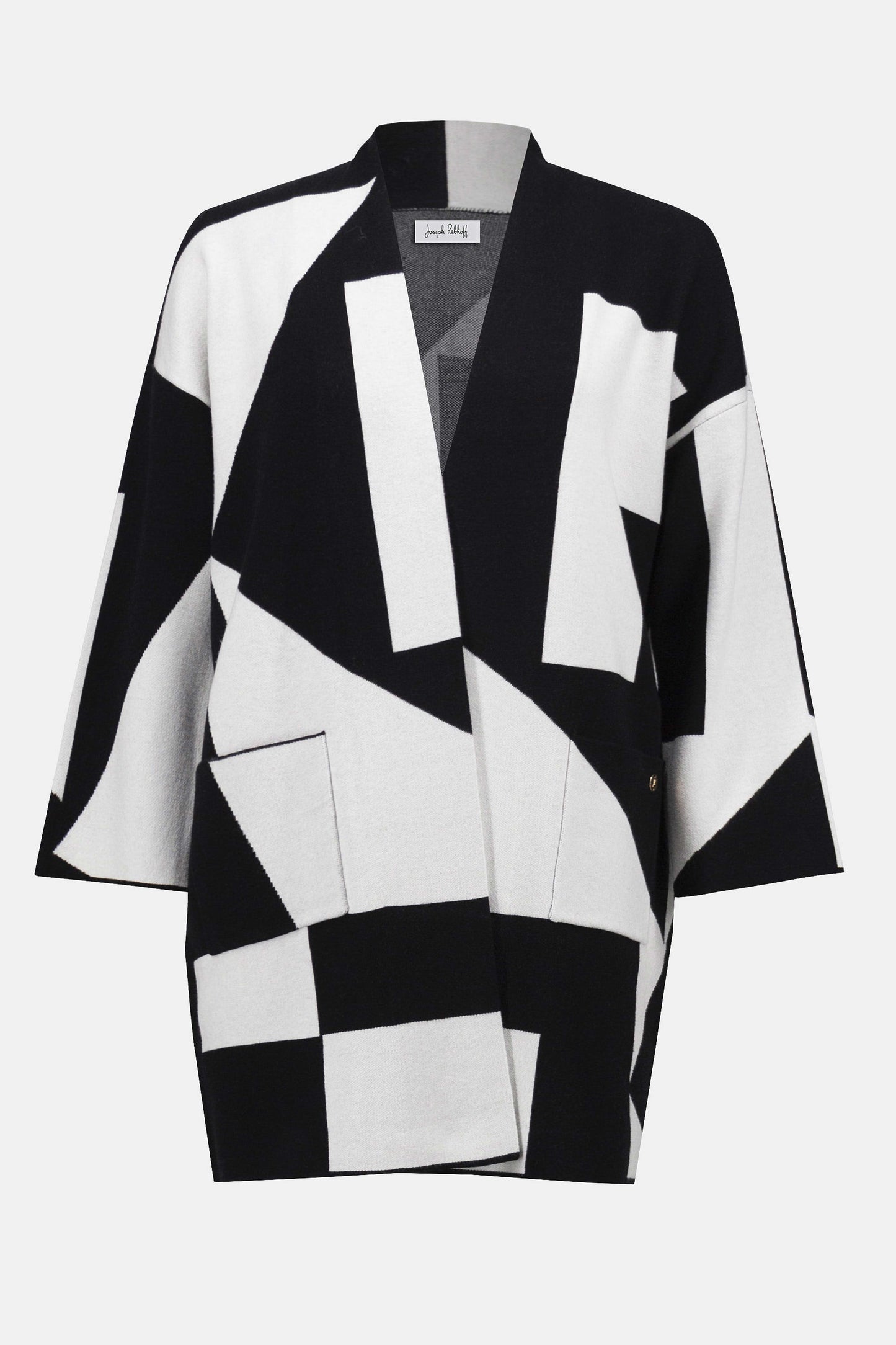 Jacquard Sweater Knit Colour-Block Cover-Up. Style JR253901
