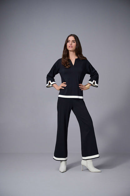 Sweater Knit Colour Block Culotte Pants. Style JR253910