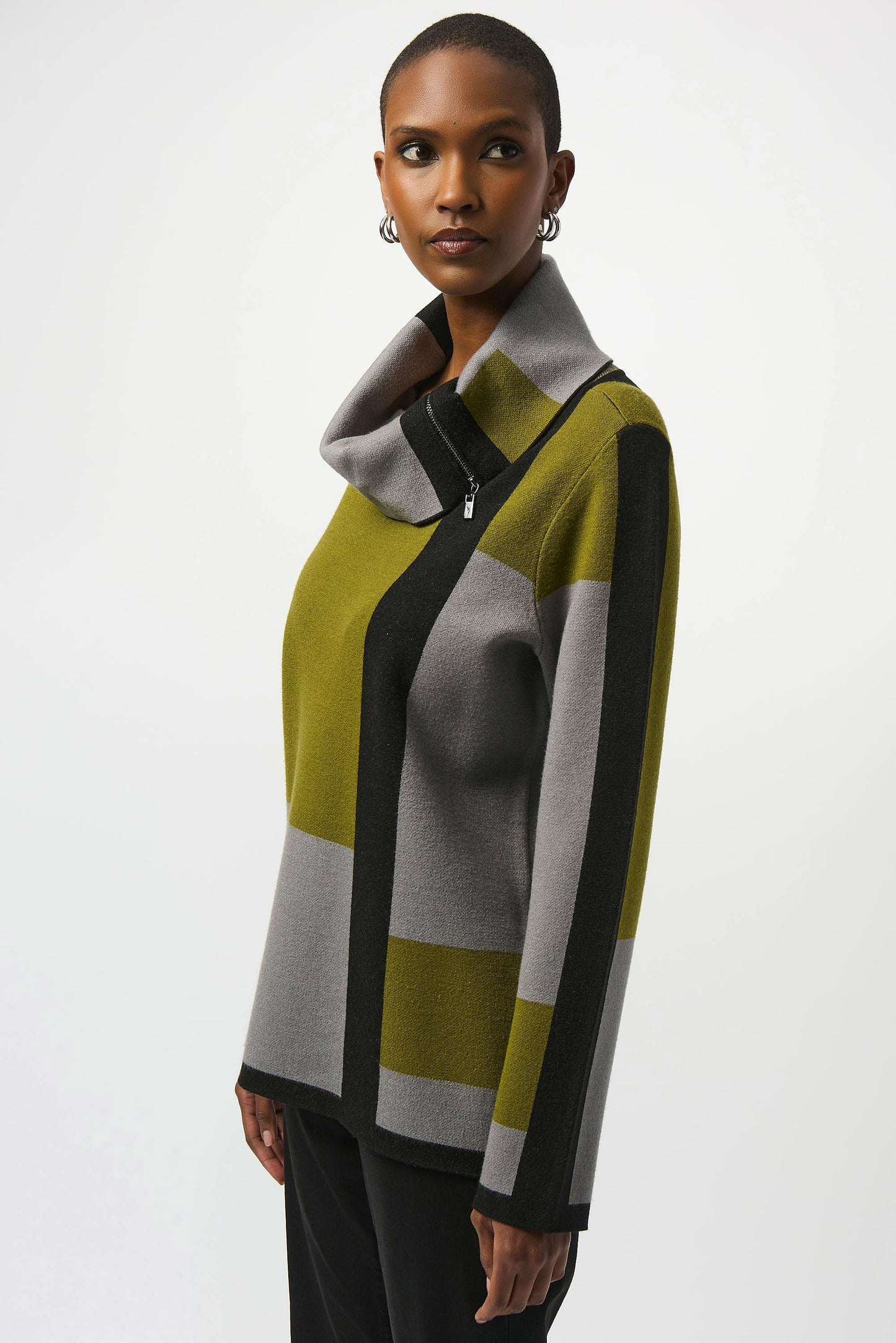 Jacquard Sweater Colour Block Pullover. Style JR253911
