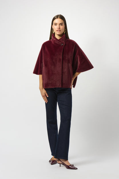 Fur Mandarin Collar Jacket. Style JR253924