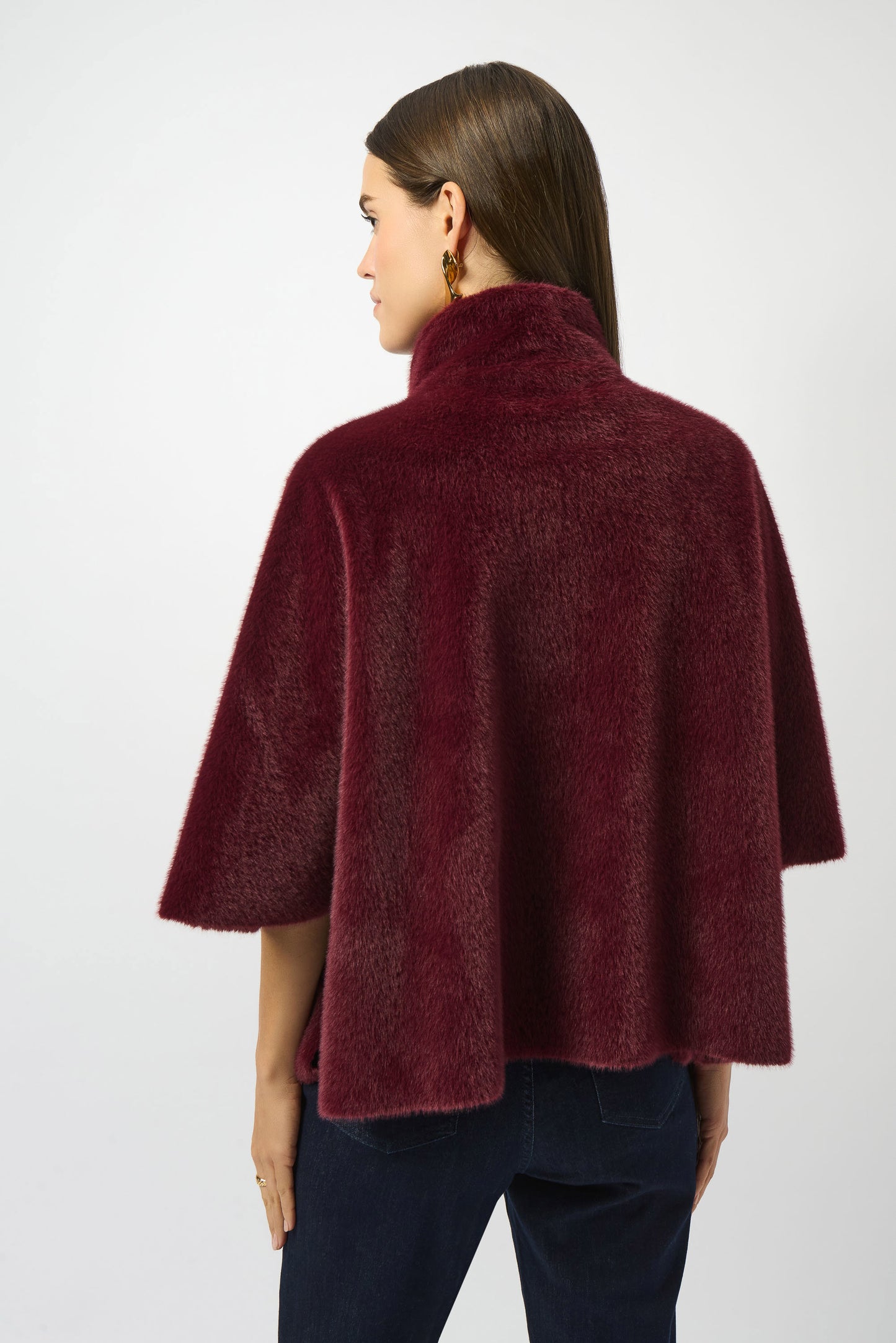 Fur Mandarin Collar Jacket. Style JR253924