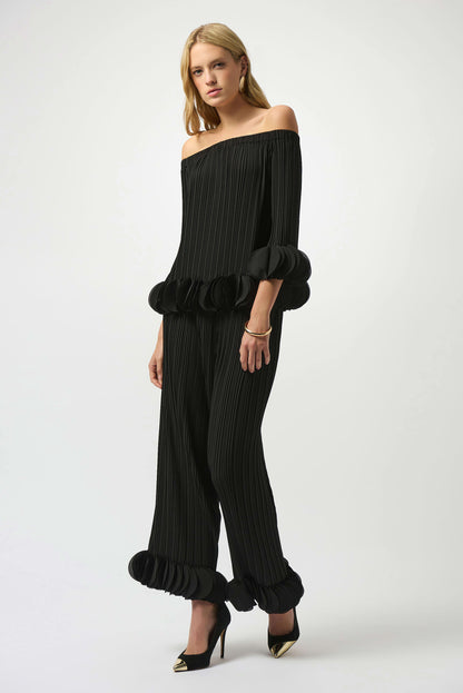 Georgette Off Shoulder Pleated Top. Style JR253939