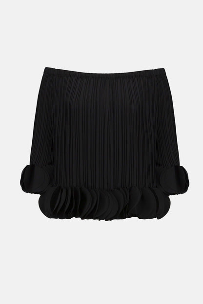 Georgette Off Shoulder Pleated Top. Style JR253939