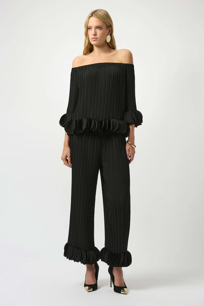 Georgette Wide Leg Pleated Pants. Style JR253940