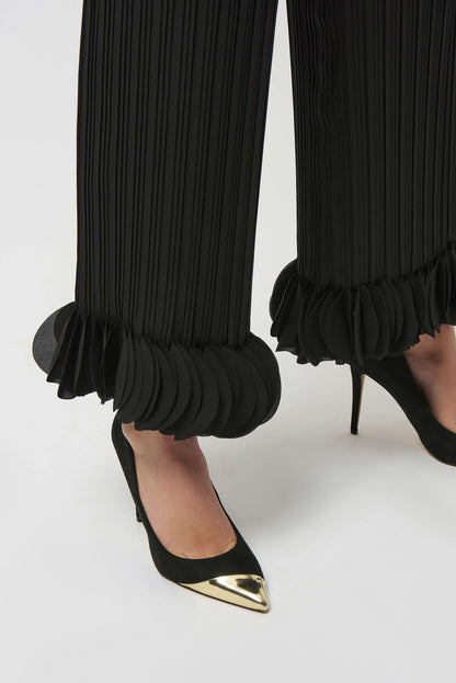Georgette Wide Leg Pleated Pants. Style JR253940