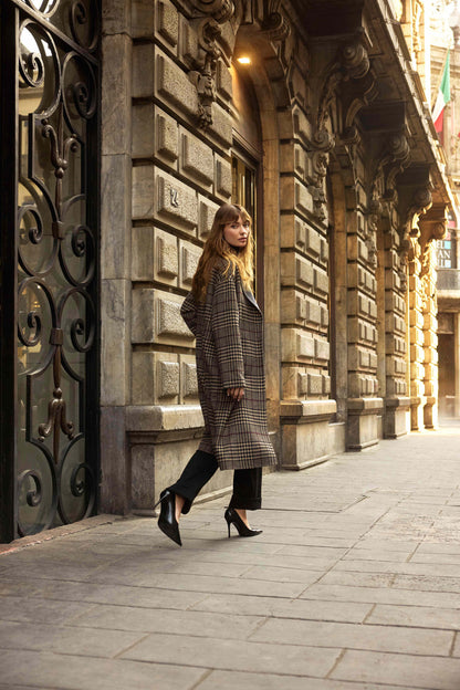 Plaid Wool Blend Double Faced Coat. Style JR253946