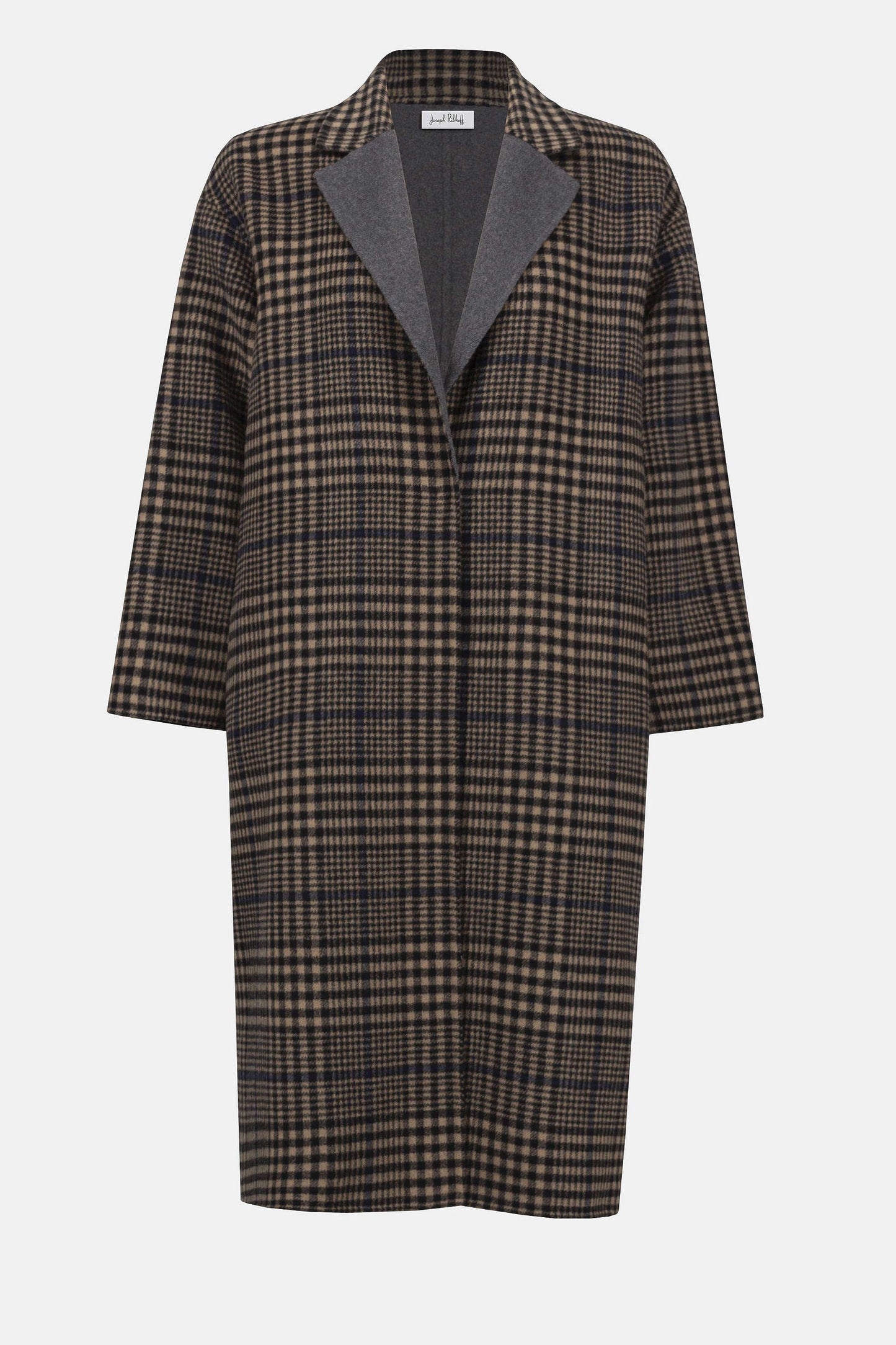 Plaid Wool Blend Double Faced Coat. Style JR253946