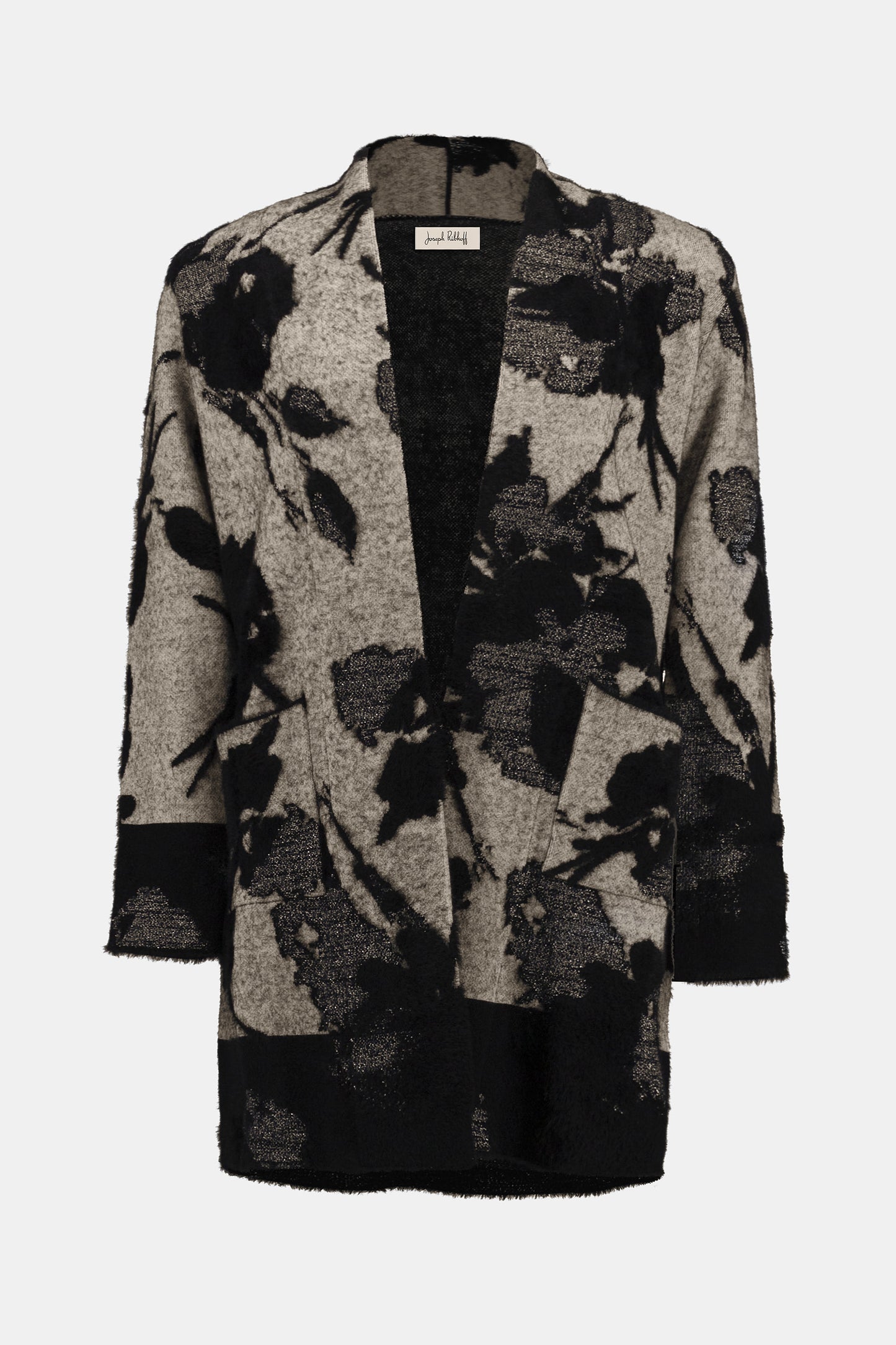 Abstract Jacquard Sweater Knit Long Cardigan. Style JR253956