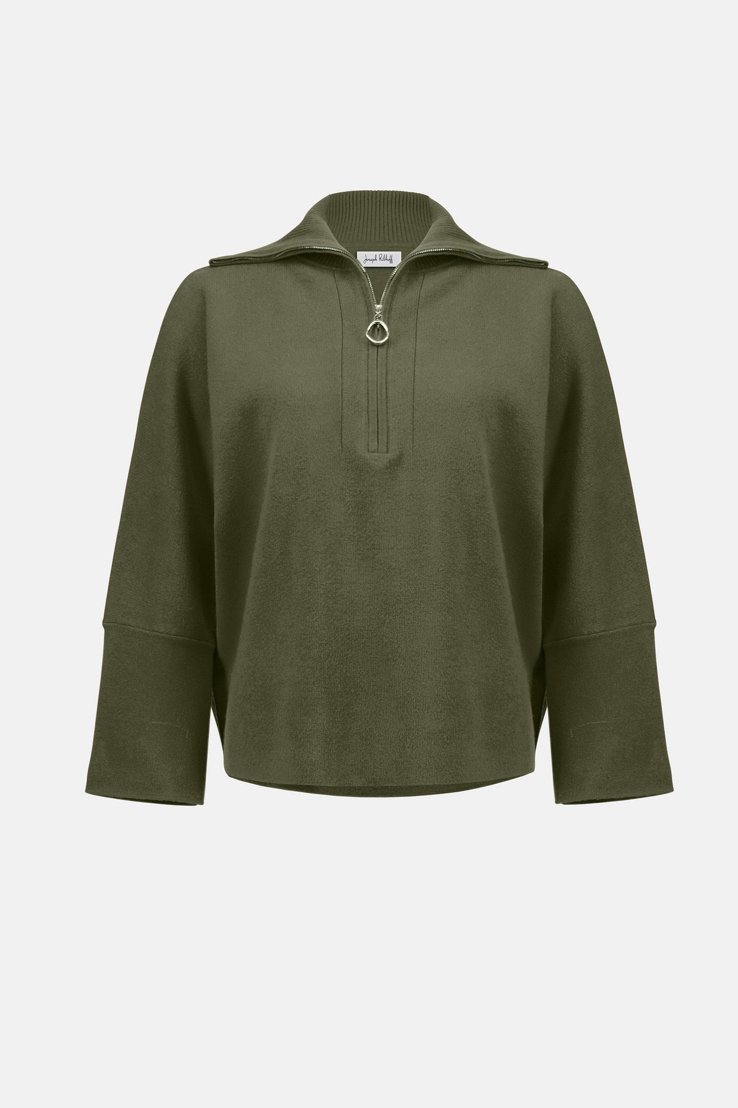 Knit Boxy Pullover With Zipped Collar Sweater. Style JR253963