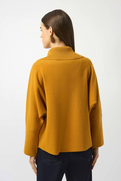Knit Boxy Pullover With Zipped Collar Sweater. Style JR253963