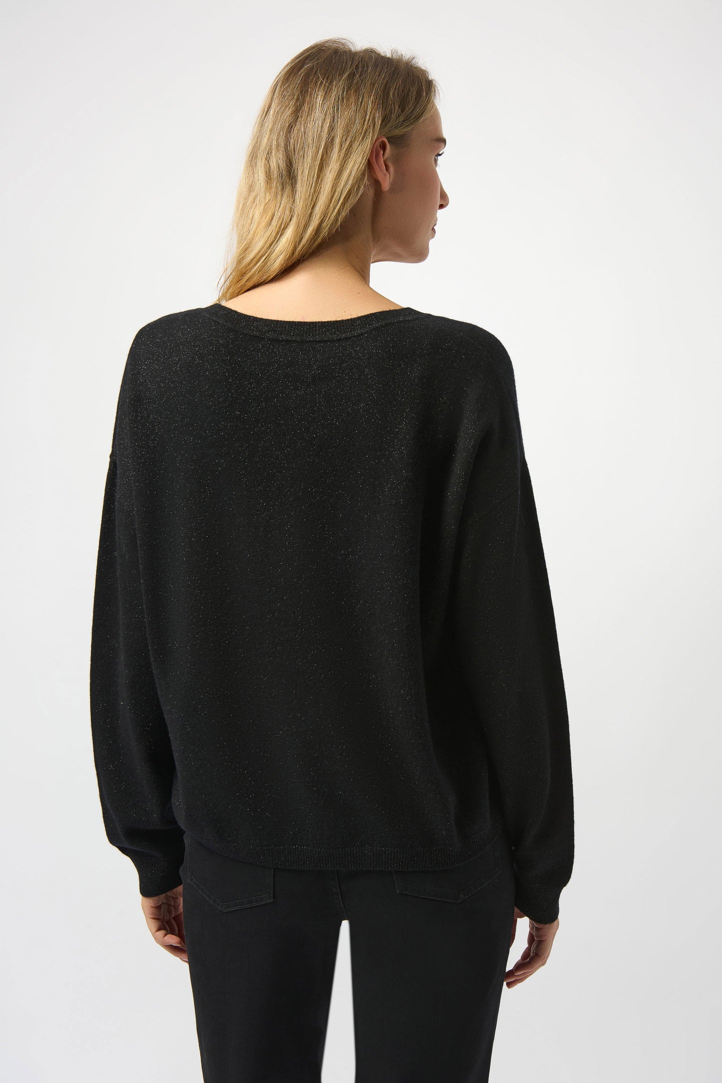Wool Blend V-Neck Boxy Sweater. Style JR253967