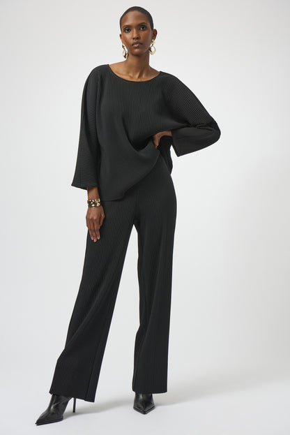 Pleated Scuba Crepe Wide-Leg Pants. Style JR254006